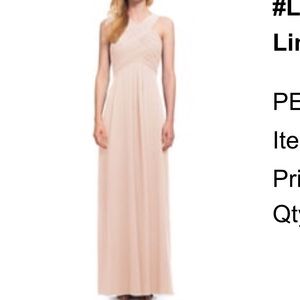 LEVKOFF Crisscross Neck Chiffon A-Line Gown 10 bridesmaid